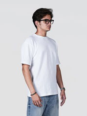 White regular waffle knit T-shirt