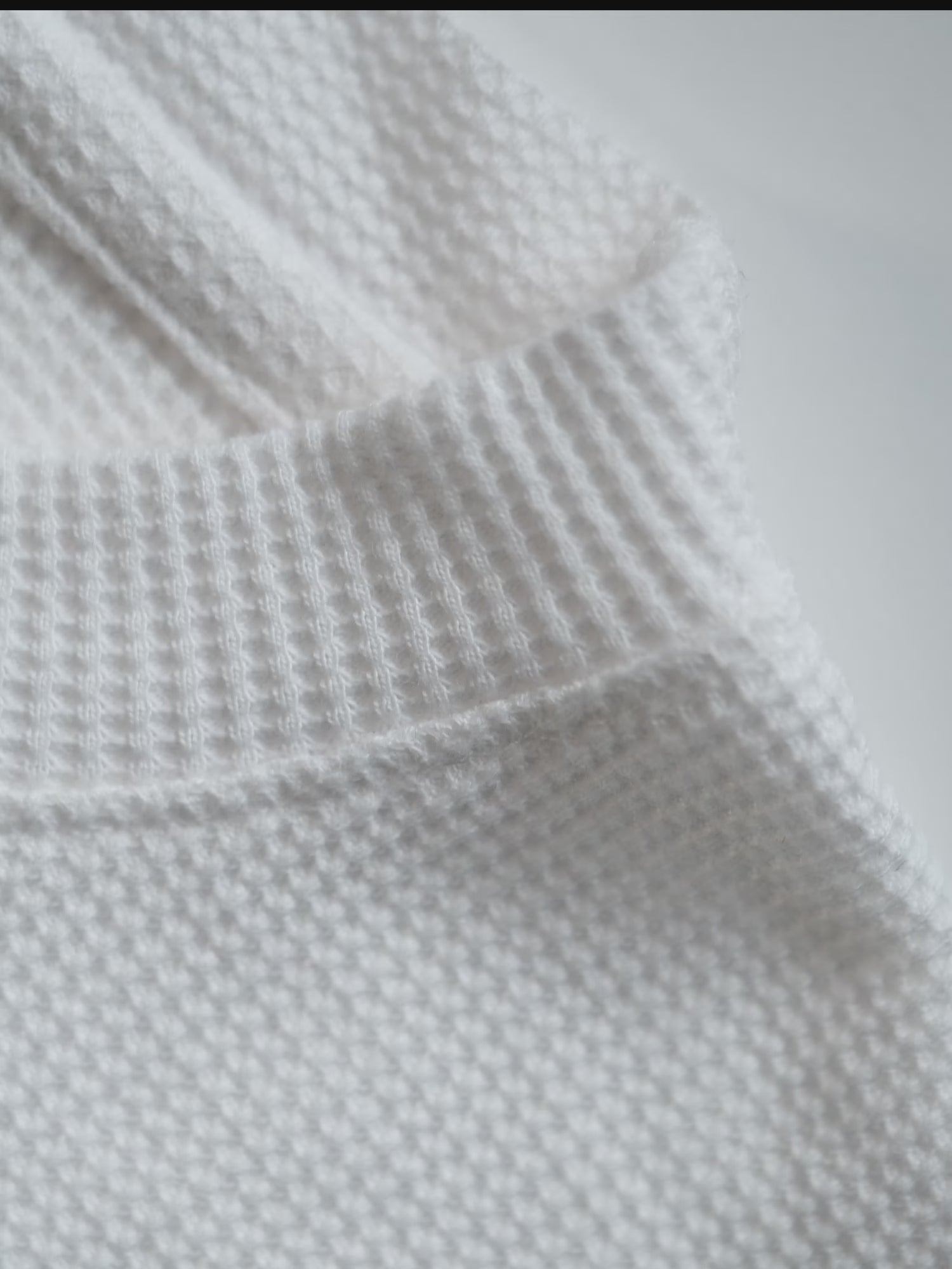 White regular waffle knit T-shirt