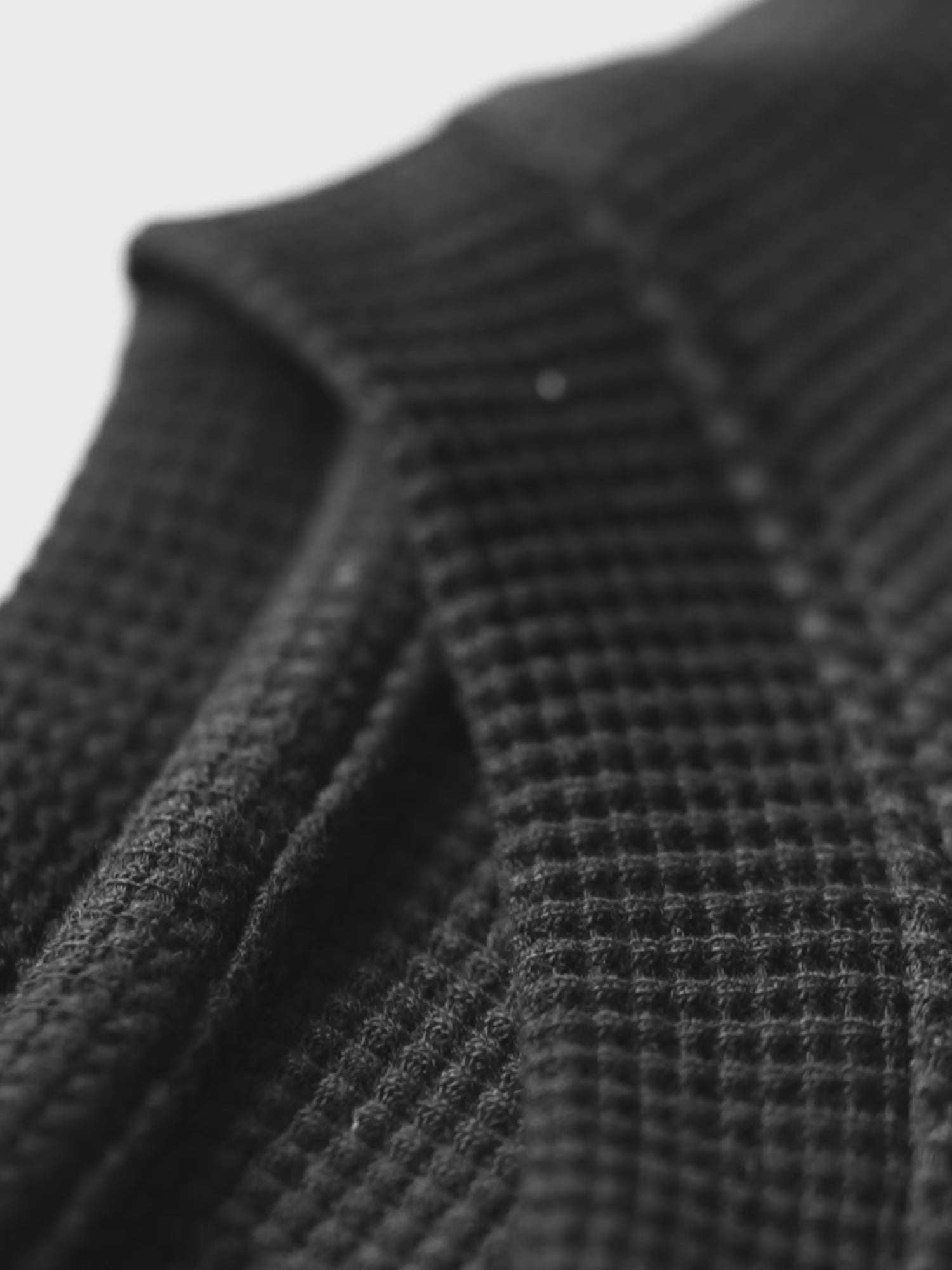 Black regular waffle knit T-shirt