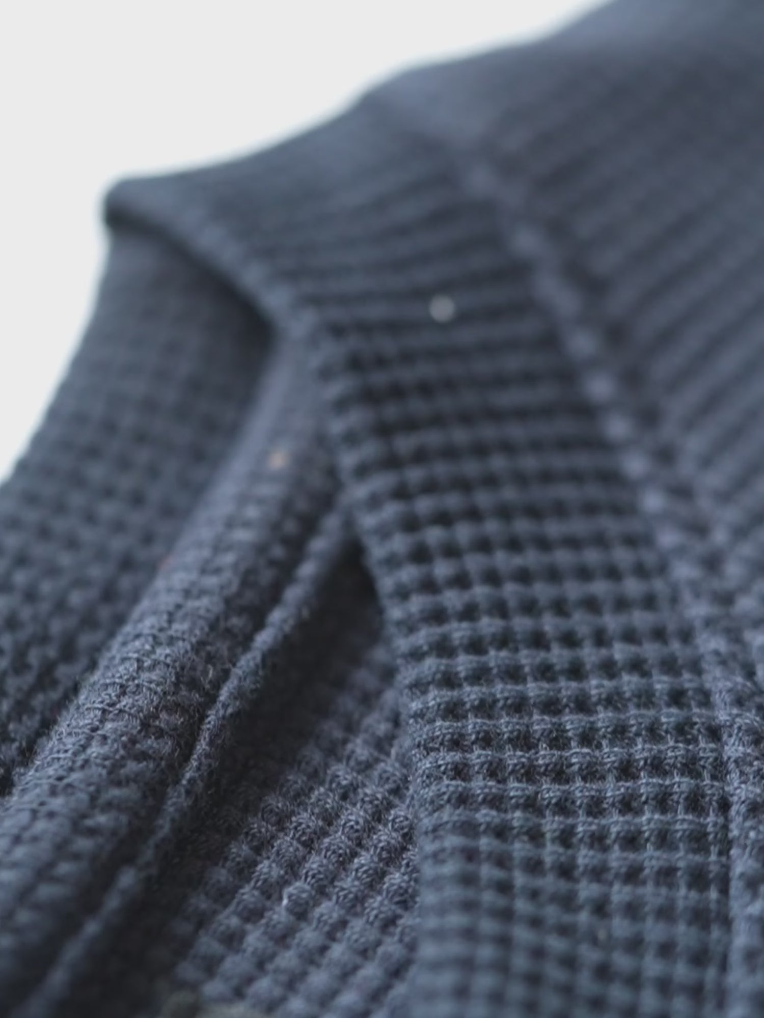 Navy Blue regular waffle knit T-shirt