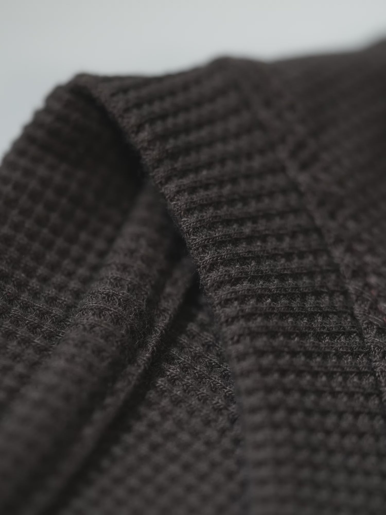 Brown regular waffle knit T-shirt
